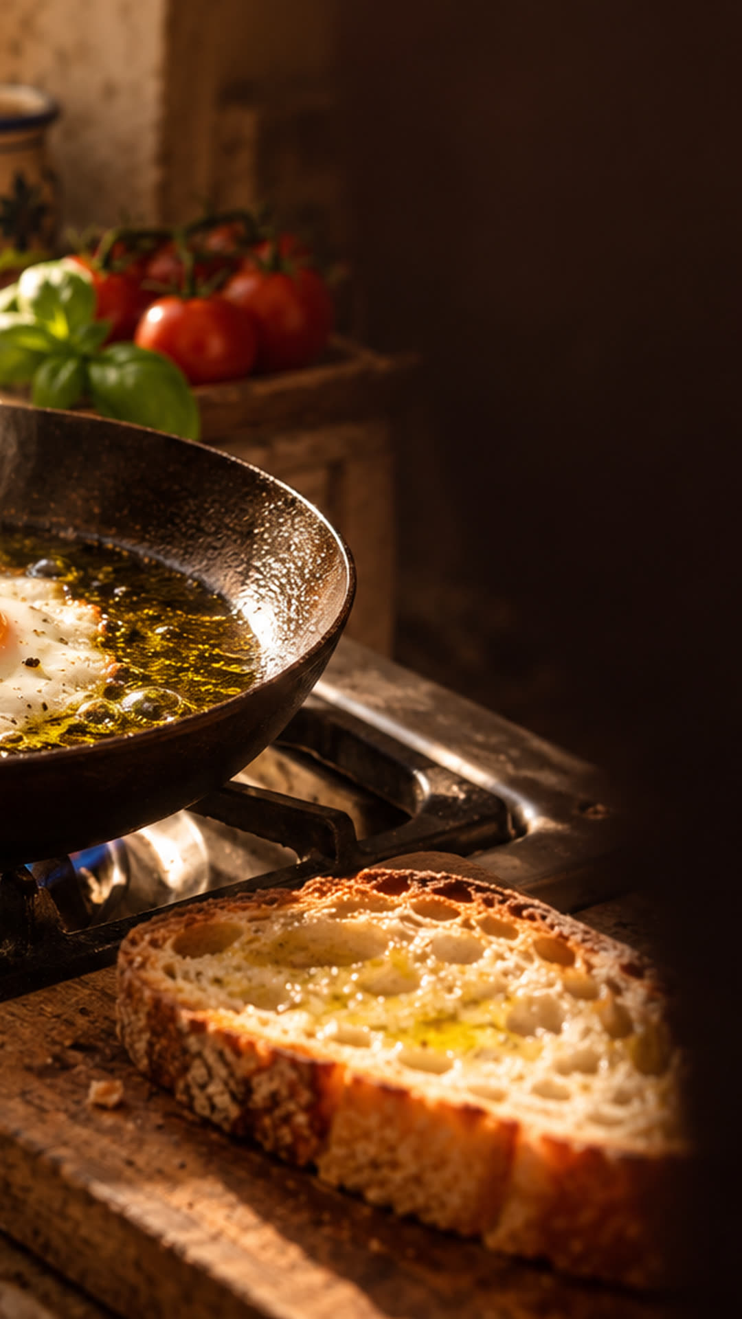 Un uovo al tegamino nell'olio, la domenica mattina